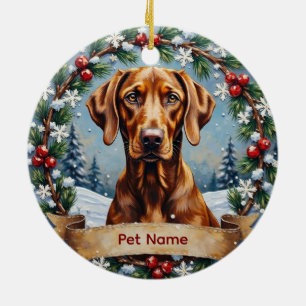 Persoonlijke Weimaraner Kerstmis Keramisch Ornament