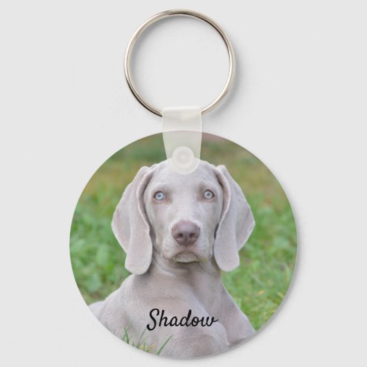 Persoonlijke weimaraner Puppy Dog Sleutelhanger (Voorkant)