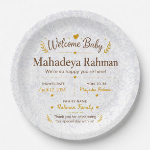 Persoonlijke Welcome Baby Shower Borden Papieren Bordje