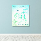 Persoonlijke welkome kleine Cherub Canvas Afdruk (Insitu (Houten vloer))