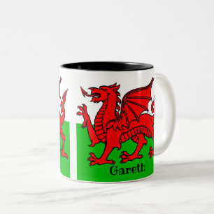 Persoonlijke Welsh Flag Two-Tone Coffee Mok