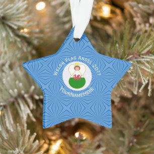 Persoonlijke Welshe engel Hanukkah-vlag  Ornament