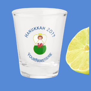 Persoonlijke Welshe engel Hanukkah-vlag  Shot Glas