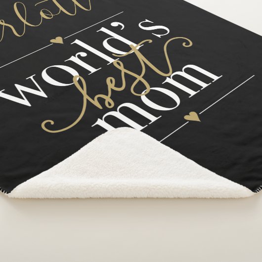 Persoonlijke Wereld Beste Moeder Zwart En Goud Sherpa Deken (3/4)