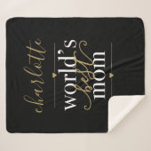 Persoonlijke Wereld Beste Moeder Zwart En Goud Sherpa Deken (Voorkant (horizontaal))