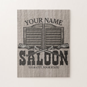 Persoonlijke Western geweerwapens Oude Saloon Bar Legpuzzel