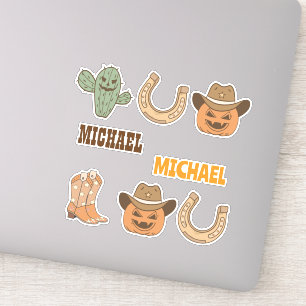 Persoonlijke westerse Halloween-spelset Sticker