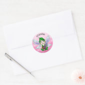 Persoonlijke Whimsical Fairy Name Ronde Sticker (Envelop)