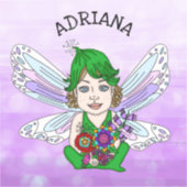 Persoonlijke Whimsical Fairy Name Sticker (Voorkant)