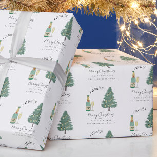 Persoonlijke Whimsical Muziek Wijn Boom Kerstmis Cadeaupapier