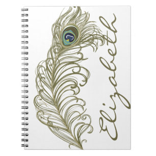 Persoonlijke whimsical Peacock Feather-laptop Notitieboek