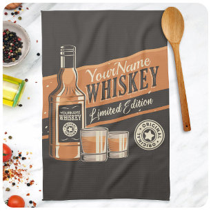 Persoonlijke Whiskey Flessenbar Western Bar Theedoek