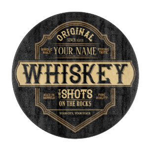 Persoonlijke whiskey op de Rocks Liquor Label Bar Snijplank