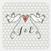Persoonlijke White Doves Wedding Sticker (Voorkant)