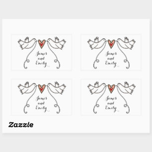 Persoonlijke White Doves Wedding Sticker