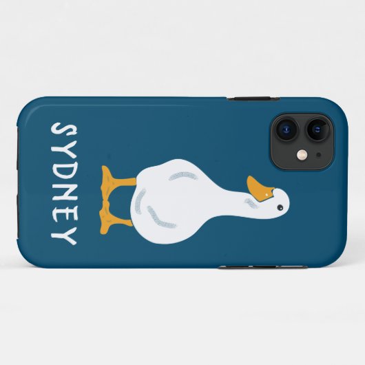 Persoonlijke White Duck Illustratie Case-Mate iPhone Case (Achterkant (horizontaal))