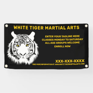 Persoonlijke White Tiger Martial Arts Aanpassen Spandoek