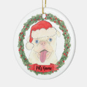 Persoonlijke whitepug keramisch ornament (Links)