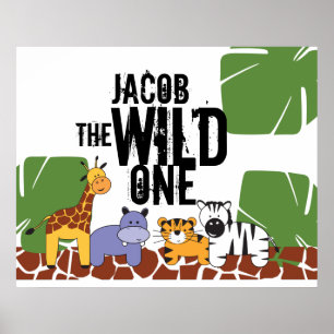 Persoonlijke Wild One Poster, Safari Dieren Poster