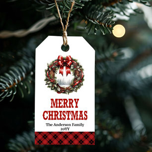 Persoonlijke Wild West-typografie Kerst-tag Cadeaulabel
