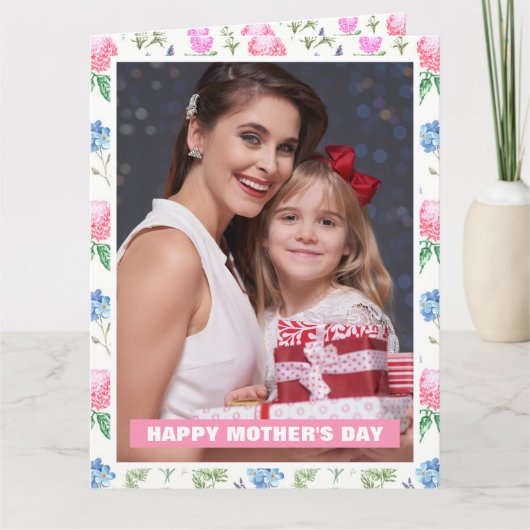 Persoonlijke Wilde Bloem Moeder Moederdag Foto Kaart (Voorkant)