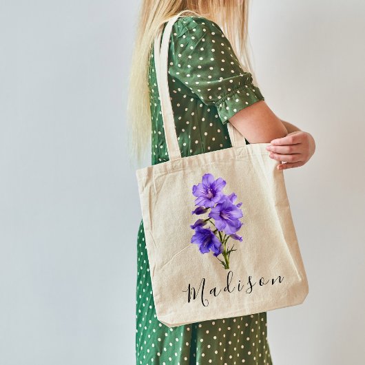 Persoonlijke Wilde Bloem Naam Tote Bag