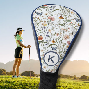 Persoonlijke wilde bloemen vlinder bloementuin golfheadcover