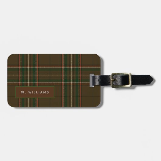 Persoonlijke WILLIAMS Tartan Heren Bagage Label (Voorkant horizontaal)