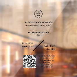 Persoonlijke winkel logo winkel openingstijden deu raamsticker