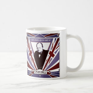 Persoonlijke Winston Churchill art deco Union Jack Koffiemok