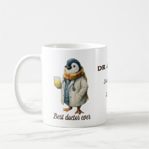 Persoonlijke Winterpinguïn “Beste Dokter Ooit” Koffiemok
