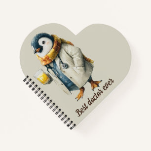 Persoonlijke Winterpinguïn “Beste Dokter Ooit” Notitieboek