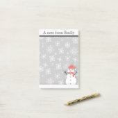 Persoonlijke Wintersneeuw / Snowman 2 Post it Note (Op bureau)