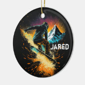 Persoonlijke wintersport keramisch ornament (Links)