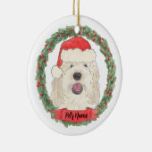 Persoonlijke Witte Crème Doodle Kerstmis Keramisch Ornament (Rechts)