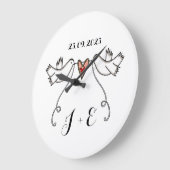 Persoonlijke witte doven bruiloft Gift Acrylic Lar Grote Klok (Hoek)