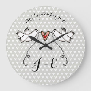 Persoonlijke witte doven bruiloft Gift Acrylische  Grote Klok