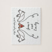 Persoonlijke Witte Doves Weddenschap Jigzaag Puzzl Legpuzzel (Verticaal)