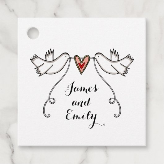 Persoonlijke Witte Doves Weddenschap voor Labels (Voorkant)