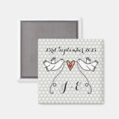 Persoonlijke Witte Doves Wedding Magnet Favor Magneet (Voorkant / Achterkant)