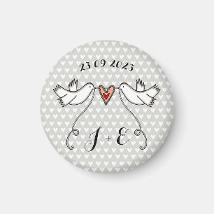Persoonlijke Witte Doves Wedding Magnet Favor Magneet