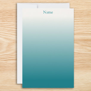 Persoonlijke witte en turquoise ombre briefpapier