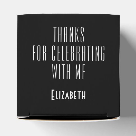 Persoonlijke witte en zwarte Bokeh Bedankdoosjes (Bovenkant)