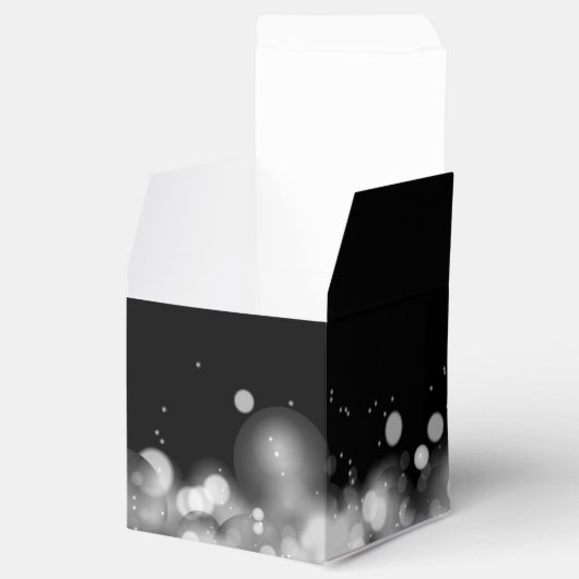 Persoonlijke witte en zwarte Bokeh Bedankdoosjes (Geopend)