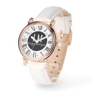 Persoonlijke witte en zwarte strik horloge