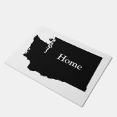 Persoonlijke witte en zwarte Washington Deurmat (Schuin)