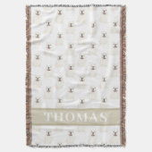 Persoonlijke witte Engelse Bulldog Deken (Voorkant Verticaal)