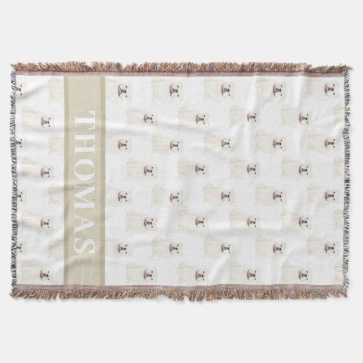 Persoonlijke witte Engelse Bulldog Deken (Voorkant)