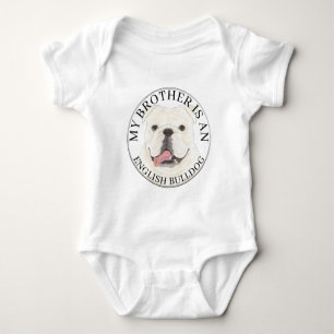 Persoonlijke witte Engelse Bulldog Hond Romper