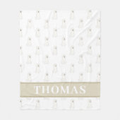 Persoonlijke Witte Gouden Doodle Hond Fleece Deken (Voorkant)